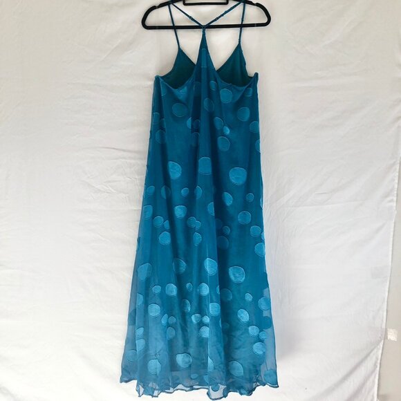 Teal Chiffon Maxi Dress - Picture 4 of 9